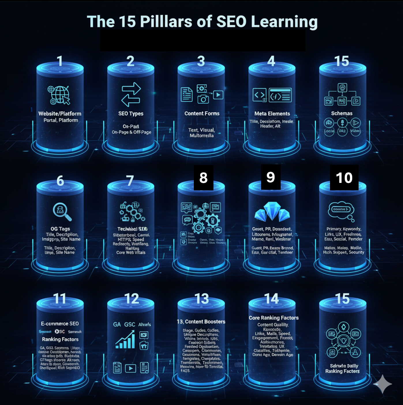 The 15 Pillars of SEO:  Learning Mnemonic